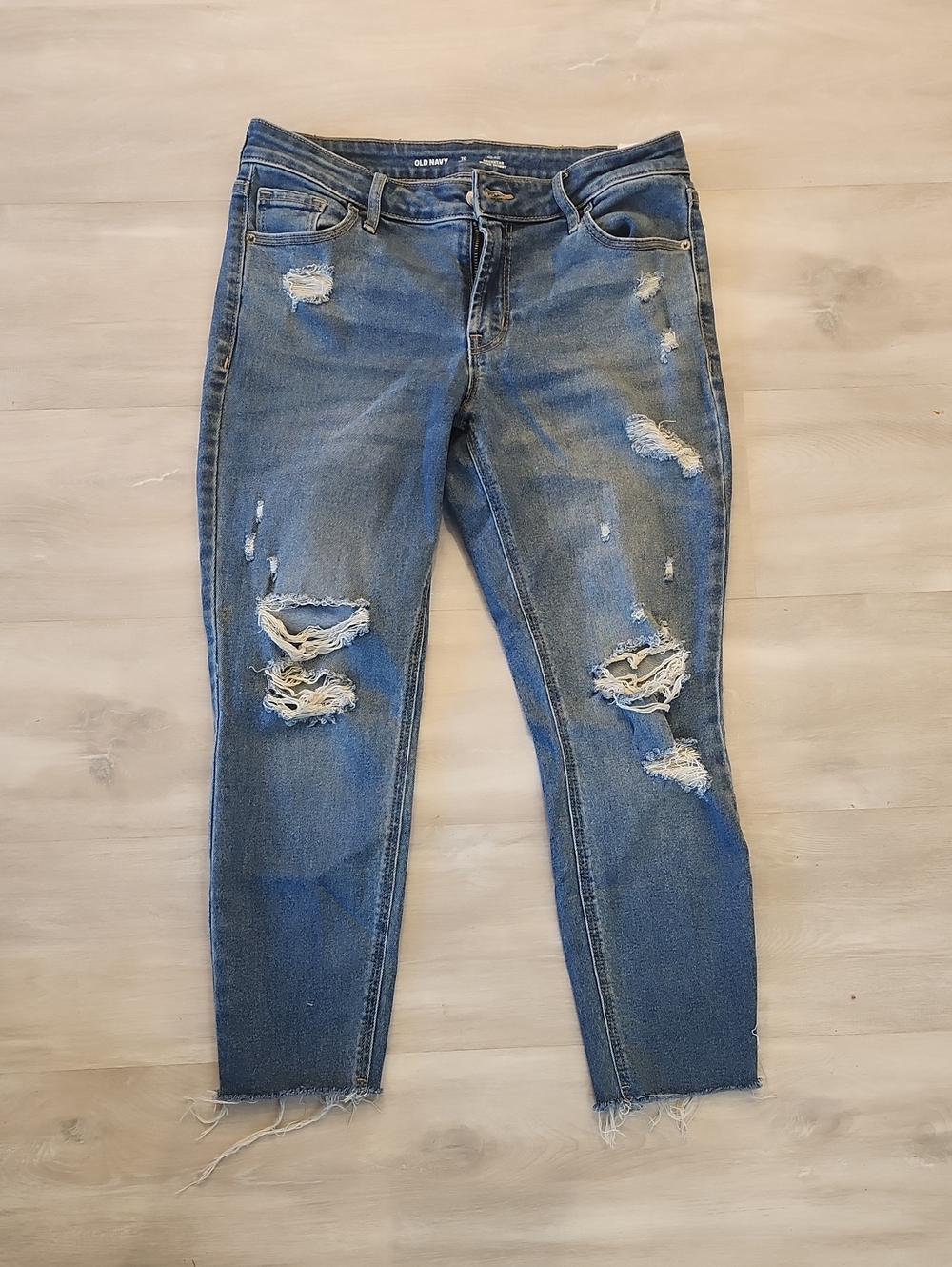 Old Navy Ripped Ankle Skinny Jeans - Blue